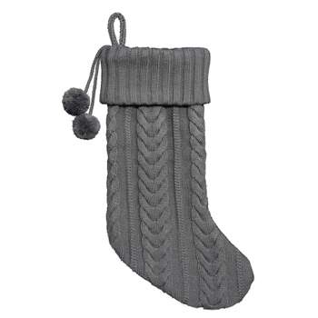 Cable Knit Christmas Stocking Gray - Wondershop™