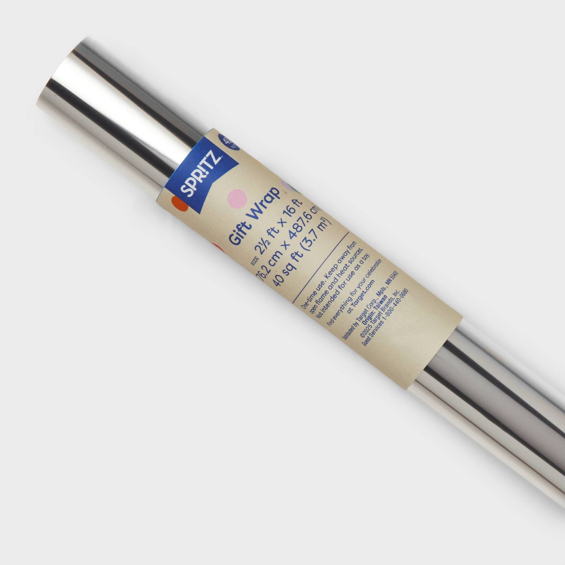 Cello Gift Wrapping Paper Clear - Spritz™: Cellophane Wrap for All Occasions, 192" x 30", Solid Floral Theme