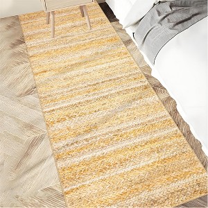 Modern Braided Print Area Rug, Washable Living Room Rug, Non Slip Low Pile Soft Carpet for Dining Room, Home Office - 1 of 4