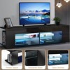 Hommpa TV Stand for TVs Up to 65" with Open Glass Shelves Remote LED Light - 4 of 4