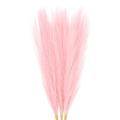 Unique Bargains Dried Plants Artificial Durable Small Fluffy Pampas Grass 7 Branches for Home, Office, Party 17.7 Inch