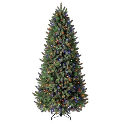 Evergreen Classics Pre-Lit Artificial Holiday Tree with LED Lights and Metal Stand