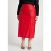 ELOQUII Women's Plus Size Faux Patent Leather Skirt With Zipper Detail - 3 of 4