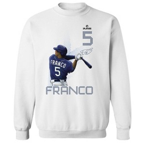 MLBPA Men's Franco Pw Licensed Mlb Tampa Bay Rayswander Franco Long Sleeve Graphic Cotton Pullover Sweatshirt - White 2X - 1 of 4
