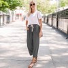 Amaryllis Women's Cropped Drawstring Pants Relaxed Fit High-Waisted Casual Lightweight - 4 of 4