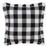 20"x20" Oversize Fringed Buffalo Plaid Down Filled Square Throw Pillow Black - Saro Lifestyle: Cotton, Duck Feather, Zipper Closure - 2 of 3