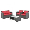 GlasFlength Patio Seating Sets, Combine Modern Design with Comfort, Elevate Your Patio Experience with Outdoor Lounge Sets, Red, 45.25"*25.75"*29.75" - 3 of 4