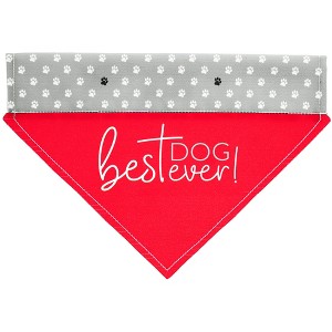 Pavilion Gift Company - Best Dog Ever - 12" x 8" Canvas Slip on Pet Bandana - Pet Toy - 1 of 4