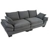 85.4" Corduroy Upholstered 3-Seater Sofa with Decorative Throw Pillows - 4 of 4