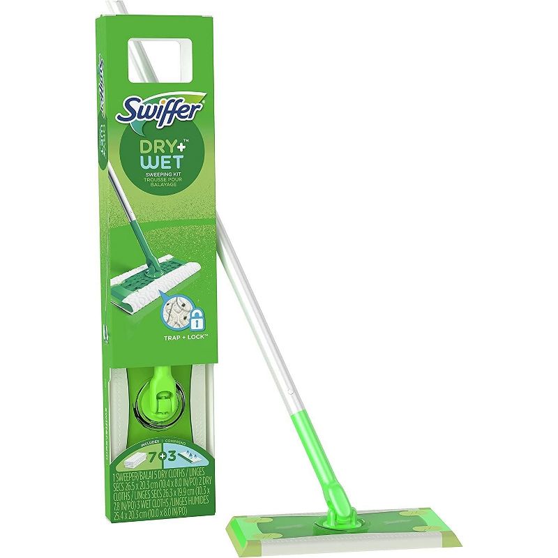 Swiffer Sweeper 2-in-1 Dry + Wet Floor Mopping and Sweeping Kit 1 Sweeper, 7 Dry Cloths, 3 Wet Cloths, 1 of 24