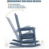 coucheta Poly Lumber Rocking Chair Outdoor Set of 4 with 2 Side Table, HDPE High Back Porch Rocker Chairs - All Weather Resistant Furniture for Patio - 4 of 4