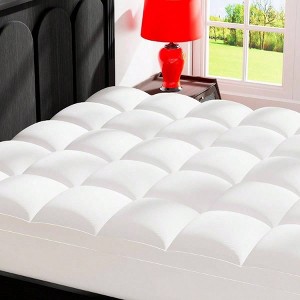 Queen Mattress Topper for Back , Extra Thick Pillow Top, Soft Down Alternative, White 60"x75" - 1 of 2