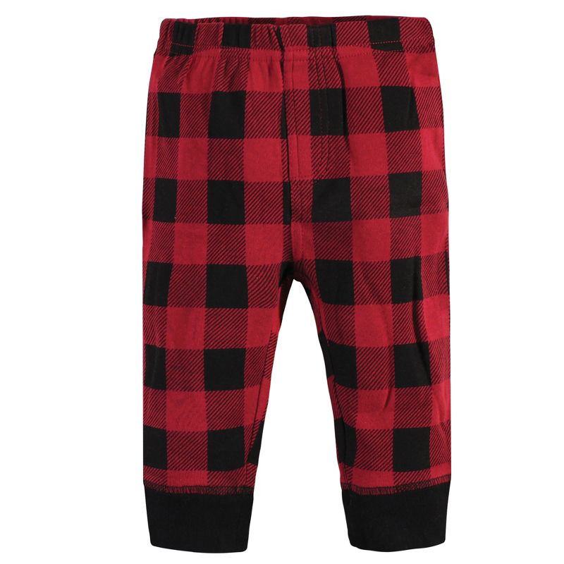 Touched by Nature Baby and Toddler Boy Organic Cotton Pants 4pk, Buffalo Plaid Moose, 4 of 8