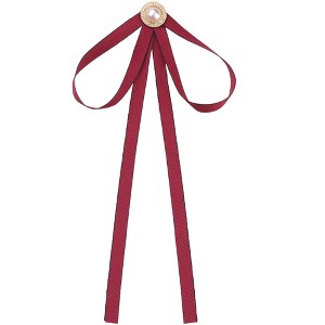 INSPIRE CHIC Women's Wedding Party Satin Brooch Pin Bow Tie with Pearl - 1 of 4