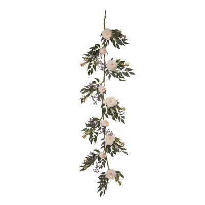 Transpac Synthetic Fabric 60 in. Multicolor Spring Blossom and Berry Garland