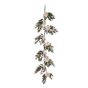 Transpac Synthetic Fabric 60 in. Multicolor Spring Blossom and Berry Garland - 1 of 2