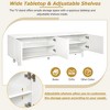 Chic Crate-78 Inch Minimalist Media Console – Graceful White TV Stand w/ Arched Cabinets & Solid Wood Legs, Adjustable Shelves - 3 of 4