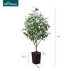 DR.Planzen 72" Artificial Ficus Tree - 6FT UV Resistant Fake Plant with Silk Leaves & 15.7" Planter for Indoor House Plants, Floor & Tall Faux Trees - 3 of 4
