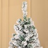 TopComfy Christmas Tree Stands Artificial Pre Lit Flocked Pencil Christmas Tree Cozy Snowy Decor for Living Room, White, 34.67"*11.82"*12.61" - 4 of 4