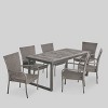 Mayhill 7pc Acacia Wood and Wicker Dining Set: Weather-Resistant, 6 Arm Chairs - Christopher Knight Home - image 2 of 4