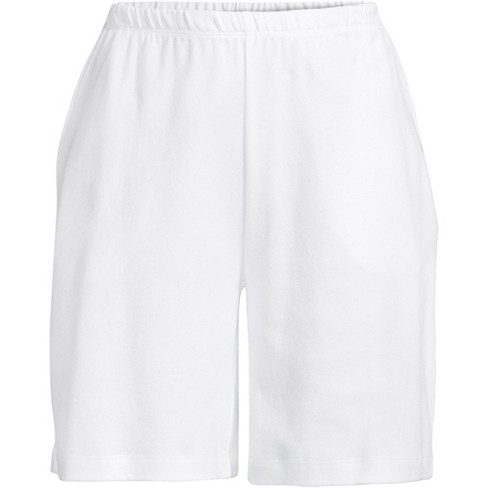 Lands' End Women's Plus Size Sport Knit High Rise Elastic Waist Shorts - 3x  - White : Target