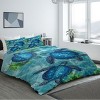 Hachikiko Full Size Sea Turtle Duvet Cover Set - 3D Ocean Print, Ultra-Soft Microfiber, 3-Piece Kids Bedding (Duvet Cover + Pillowcases) - 3 of 4