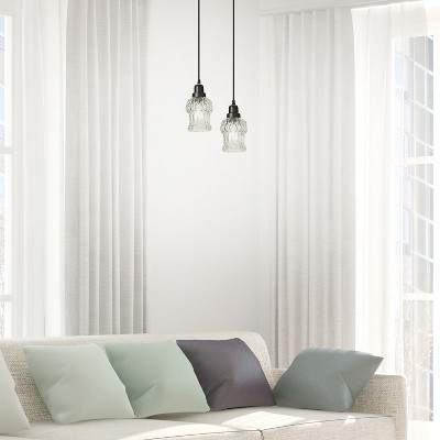 Delphine 4.5" Black and Clear Glass Pendant Light