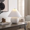 Hudson and Canal 18" Tall Textured Ceramic Jug Base Lamp: Stamped Design, Polyester Cone Shade - 4 of 4