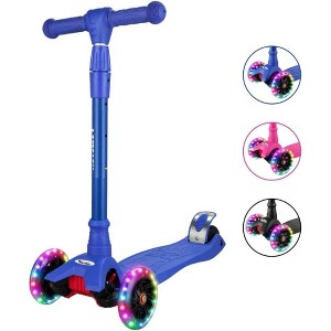 Kids Kick Scooter w/ 3 Light-Up Wheels & Lean-Steer,4 Height Adj. for Ages 3-12 Years, AEBC-9 Bearings for Outdoor Fun - 1 of 4