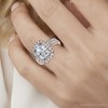Pompeii3 Ceritified 2.90Ct Cushion Diamond Engagement Ring Set 14k Gold or Pt Lab Created - 3 of 4