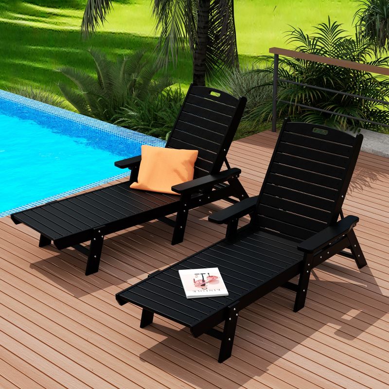WestinTrends Adirondack Outdoor Chaise Lounge for Patio Garden Poolside (Set of 2), 2 of 3