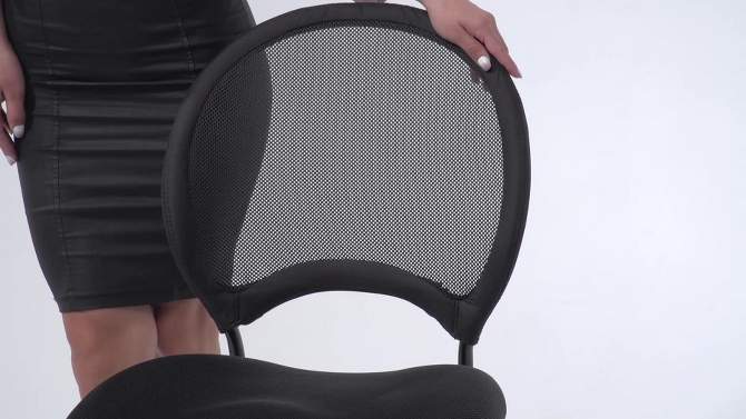 Mesh Chair with Loop Arms Black - Boss Office Products, 2 of 8, play video