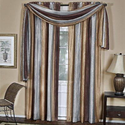 GoodGram Royal Ombre Crushed Semi Sheer Complete 3 Pc. Window Curtains & Scarf Set