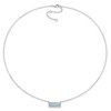 EVERLY JEWELRY | Sterling Silver 3 CT TGW Baguette Cut Blue Topaz and White Sapphire Halo Necklace, 17 inc - 4 of 4