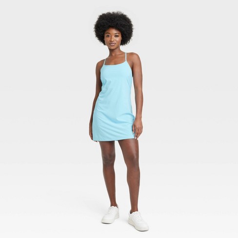 Baby blue strappy dress best sale