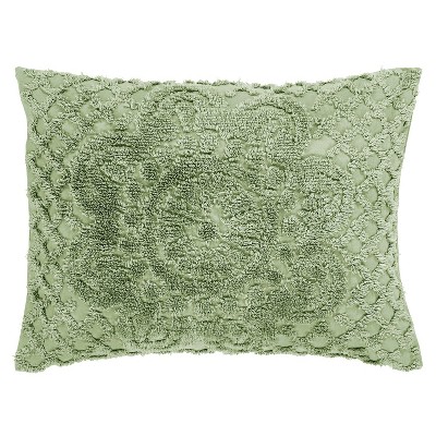 Sage Cotton Chenille Twin Bedspread and Sham Set