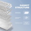 MaseiKar X75 PRO Wireless Hot Swappable Mechanical Keyboard with clear Keycaps,Gasket Mount,BT5.0/2.4G/USB-C(Kailh Jellyfish Switch,Wireless-White) - 3 of 4