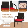 Tangkula 7- Piece Patio Dining Furniture Set Acacia Wood and Wicker Dining Table Armchairs Navy/Red/White/Turquoise - 3 of 4