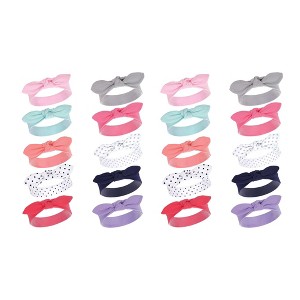 Hudson Baby Infant Girl Cotton Headbands, Bright Colors 20-Piece, 0-24 Months - 1 of 1