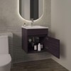 SEVOBAL Bathroom Vanities 18in Floating Vanities with One Cabinet and Two Shelves for Bathroom Storage, Black, 23.23"*23.23"*11.81" - 2 of 4