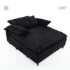109" Corduroy Fabric Oversized Double Lounge Chaise Sectional Sofa Bed with Adjustable Backrest, 2 Back Cushions & 4 Throw Pillows - 3 of 4