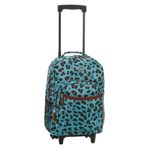 Rockland Rolling 17" Backpack - Blue Leopard