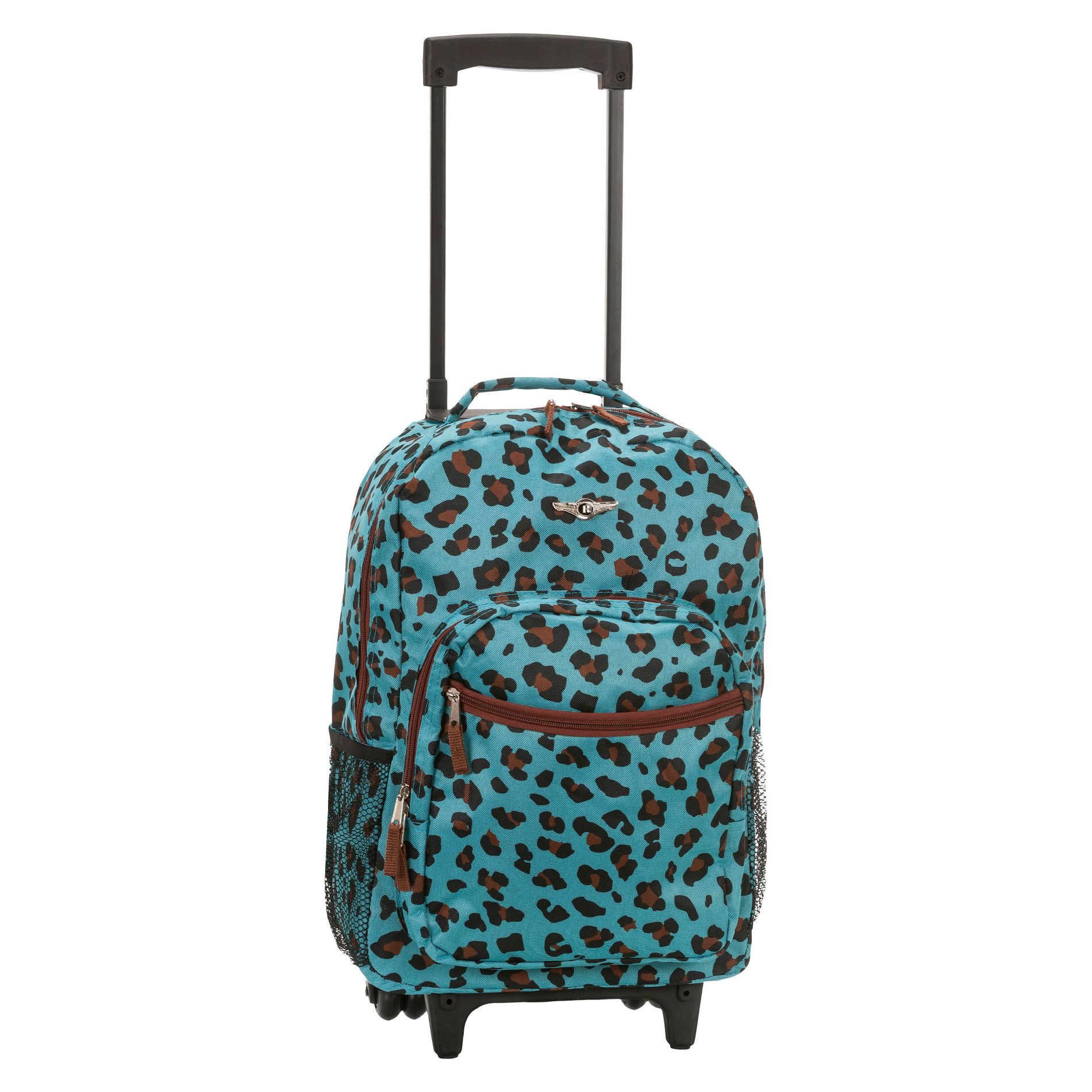 Rockland Rolling 17" Backpack - Blue Leopard