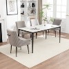 SEYNAR Modern Glam Velvet Black Metal Legs Dining Chair or Vanity Chair Set of 4 with Rear Handle - 2 of 4