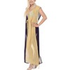 LA LEELA Women's Open Front Summer Vacation Beachwear Long Bathing Suit Duster Beach Casual Holiday Swim Suit Swimwear Coverups M-L Blue, Solid - 4 of 4