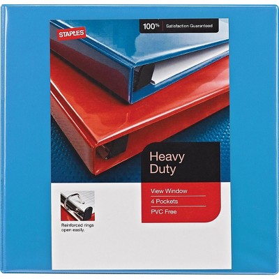 1/2" Staples Heavy-Duty View Binder with D-Rings Light Blue 56284-CC/26318