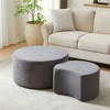 Vynxaria Modern Foam Upholstered Nesting Round Coffee Table Set of 2 - No Assembly, Multipurpose Ottoman/Side/End Table for Living Room - 4 of 4