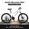 Okak 24/26IN Mountain Bike with 21 Speeds and Dual Disc Brakes, Kids Bike with 100mm Front Suspension, Dirt Bike for Teenagers and Women - 2 of 4
