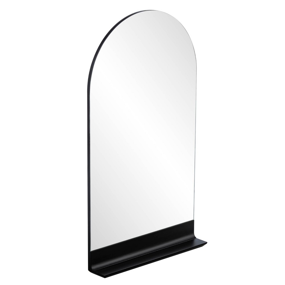 Photos - Wall Mirror Rieneth Decorative Mirror with Shelf Black - Aiden Lane