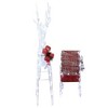 Angel Sar 4FT Lighted Reindeer & Sleigh Christmas Set, LED Outdoor Yard Decoration with Red and White Design, Holiday Decor - 4 of 4